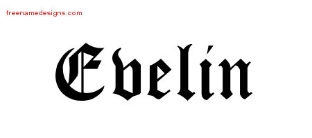 Blackletter Name Tattoo Designs Evelin Graphic Download