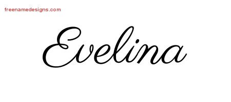 Classic Name Tattoo Designs Evelina Graphic Download