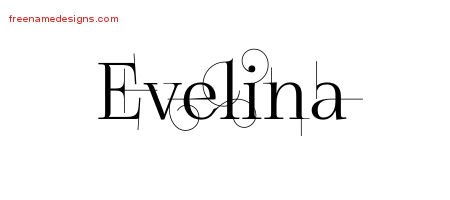 Decorated Name Tattoo Designs Evelina Free
