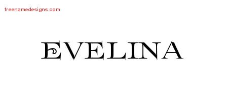 Flourishes Name Tattoo Designs Evelina Printable