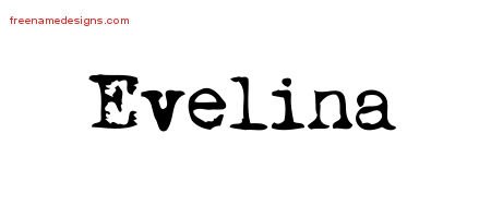 Vintage Writer Name Tattoo Designs Evelina Free Lettering