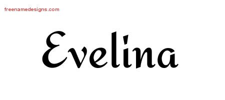 Calligraphic Stylish Name Tattoo Designs Evelina Download Free