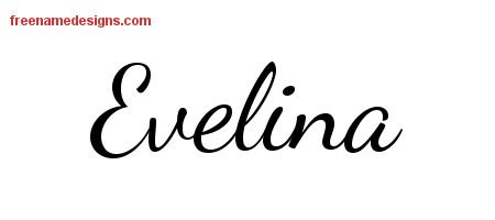 Lively Script Name Tattoo Designs Evelina Free Printout