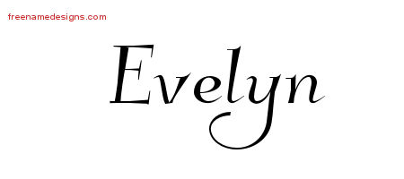 Elegant Name Tattoo Designs Evelyn Free Graphic