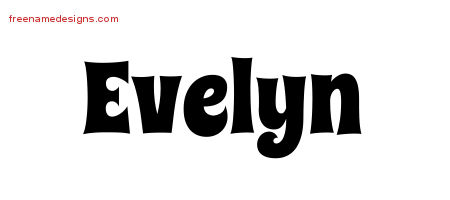 Groovy Name Tattoo Designs Evelyn Free Lettering