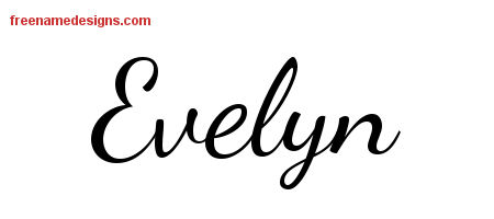 Lively Script Name Tattoo Designs Evelyn Free Printout