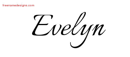 Calligraphic Name Tattoo Designs Evelyn Download Free