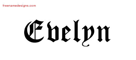 Blackletter Name Tattoo Designs Evelyn Graphic Download