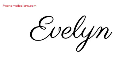 Classic Name Tattoo Designs Evelyn Graphic Download