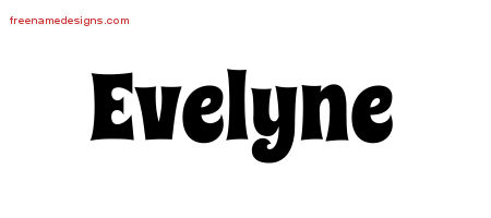 Groovy Name Tattoo Designs Evelyne Free Lettering