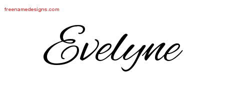 Cursive Name Tattoo Designs Evelyne Download Free