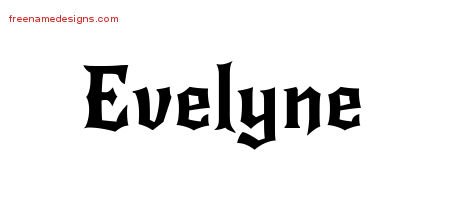 Gothic Name Tattoo Designs Evelyne Free Graphic