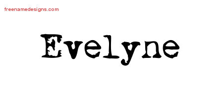 Vintage Writer Name Tattoo Designs Evelyne Free Lettering