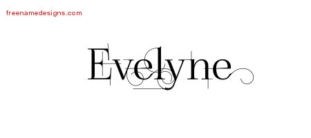 Decorated Name Tattoo Designs Evelyne Free