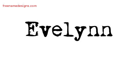 Vintage Writer Name Tattoo Designs Evelynn Free Lettering