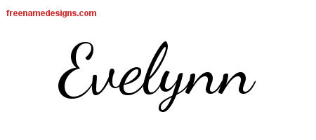 Lively Script Name Tattoo Designs Evelynn Free Printout
