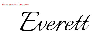 Calligraphic Name Tattoo Designs Everett Free Graphic