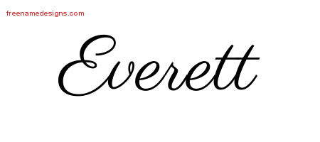 Classic Name Tattoo Designs Everett Printable