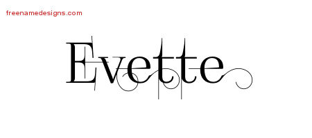 Decorated Name Tattoo Designs Evette Free