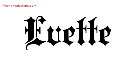 Old English Name Tattoo Designs Evette Free