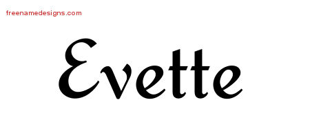 Calligraphic Stylish Name Tattoo Designs Evette Download Free