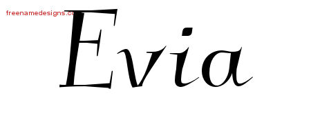 Elegant Name Tattoo Designs Evia Free Graphic