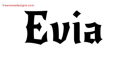 Gothic Name Tattoo Designs Evia Free Graphic