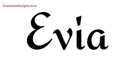 Calligraphic Stylish Name Tattoo Designs Evia Download Free