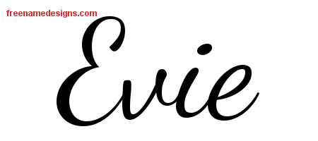 Lively Script Name Tattoo Designs Evie Free Printout