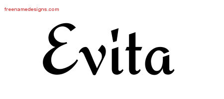 Calligraphic Stylish Name Tattoo Designs Evita Download Free