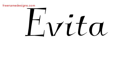 Elegant Name Tattoo Designs Evita Free Graphic