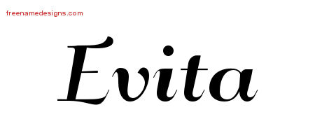 Art Deco Name Tattoo Designs Evita Printable