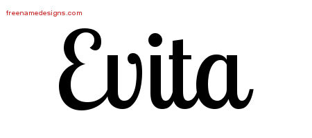 Handwritten Name Tattoo Designs Evita Free Download