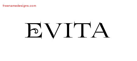Flourishes Name Tattoo Designs Evita Printable