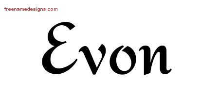Calligraphic Stylish Name Tattoo Designs Evon Download Free