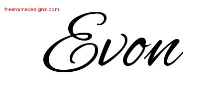 Cursive Name Tattoo Designs Evon Download Free