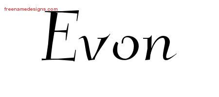 Elegant Name Tattoo Designs Evon Free Graphic