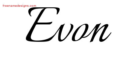 Calligraphic Name Tattoo Designs Evon Download Free