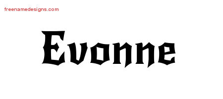 Gothic Name Tattoo Designs Evonne Free Graphic