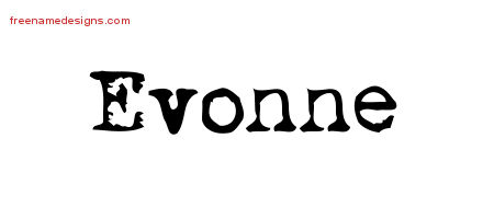 Vintage Writer Name Tattoo Designs Evonne Free Lettering