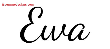Lively Script Name Tattoo Designs Ewa Free Printout