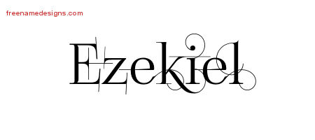 Decorated Name Tattoo Designs Ezekiel Free Lettering