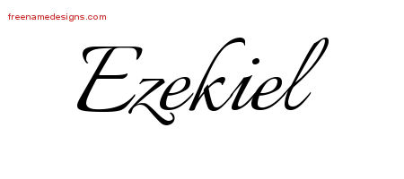 Calligraphic Name Tattoo Designs Ezekiel Free Graphic