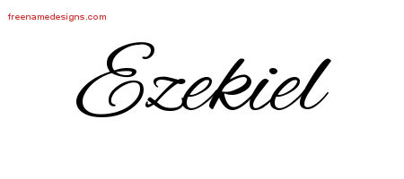 Cursive Name Tattoo Designs Ezekiel Free Graphic