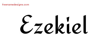 Calligraphic Stylish Name Tattoo Designs Ezekiel Free Graphic