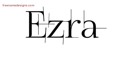 Decorated Name Tattoo Designs Ezra Free Lettering