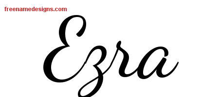 Lively Script Name Tattoo Designs Ezra Free Download