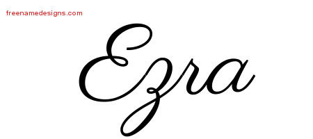 Classic Name Tattoo Designs Ezra Printable