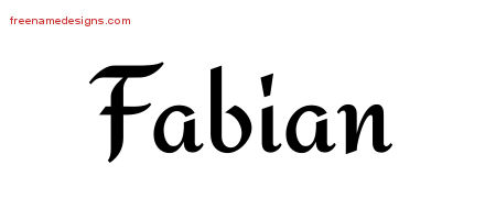 Calligraphic Stylish Name Tattoo Designs Fabian Free Graphic