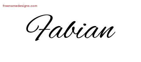 Cursive Name Tattoo Designs Fabian Free Graphic